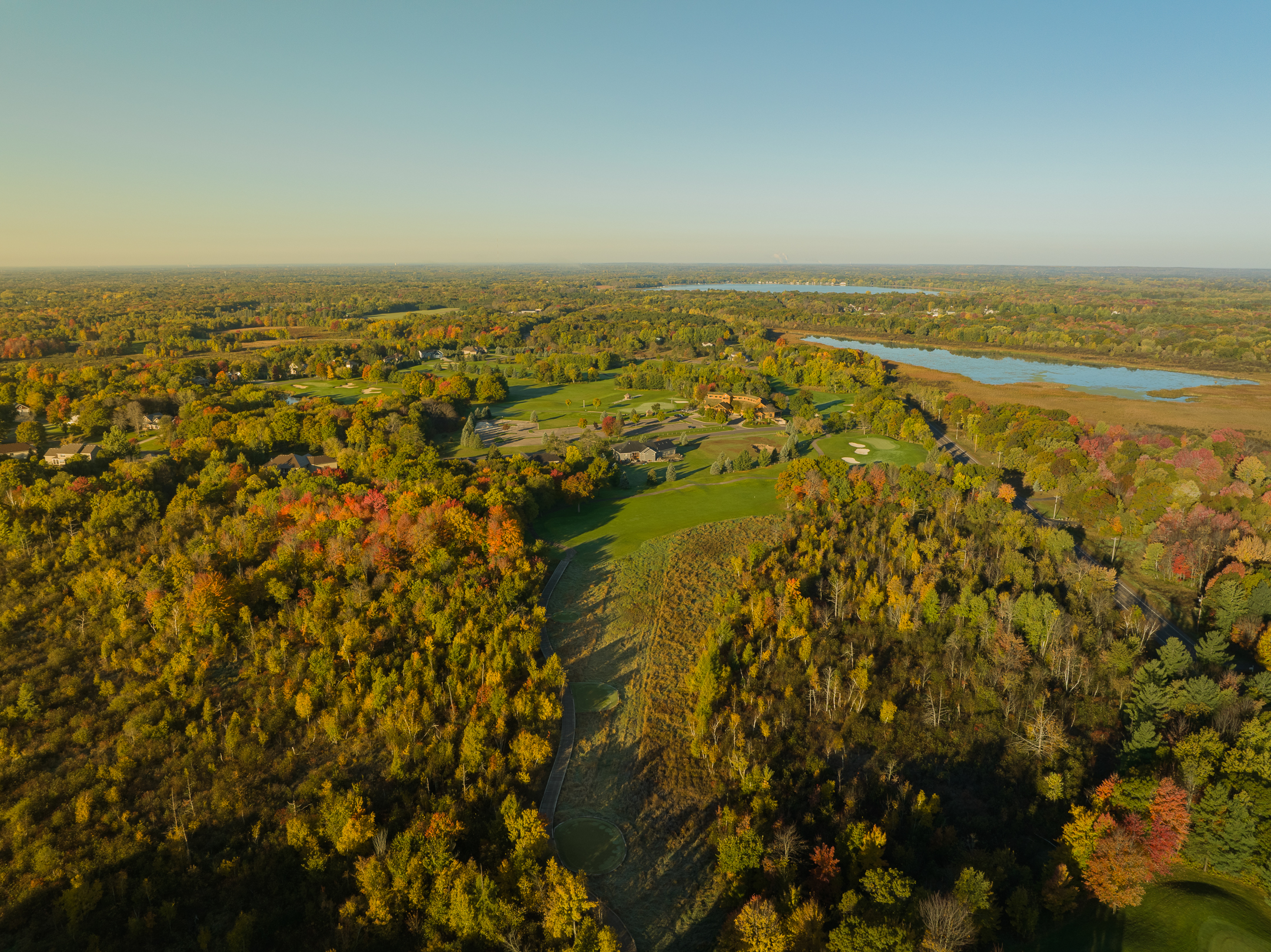 aerial view of golf course