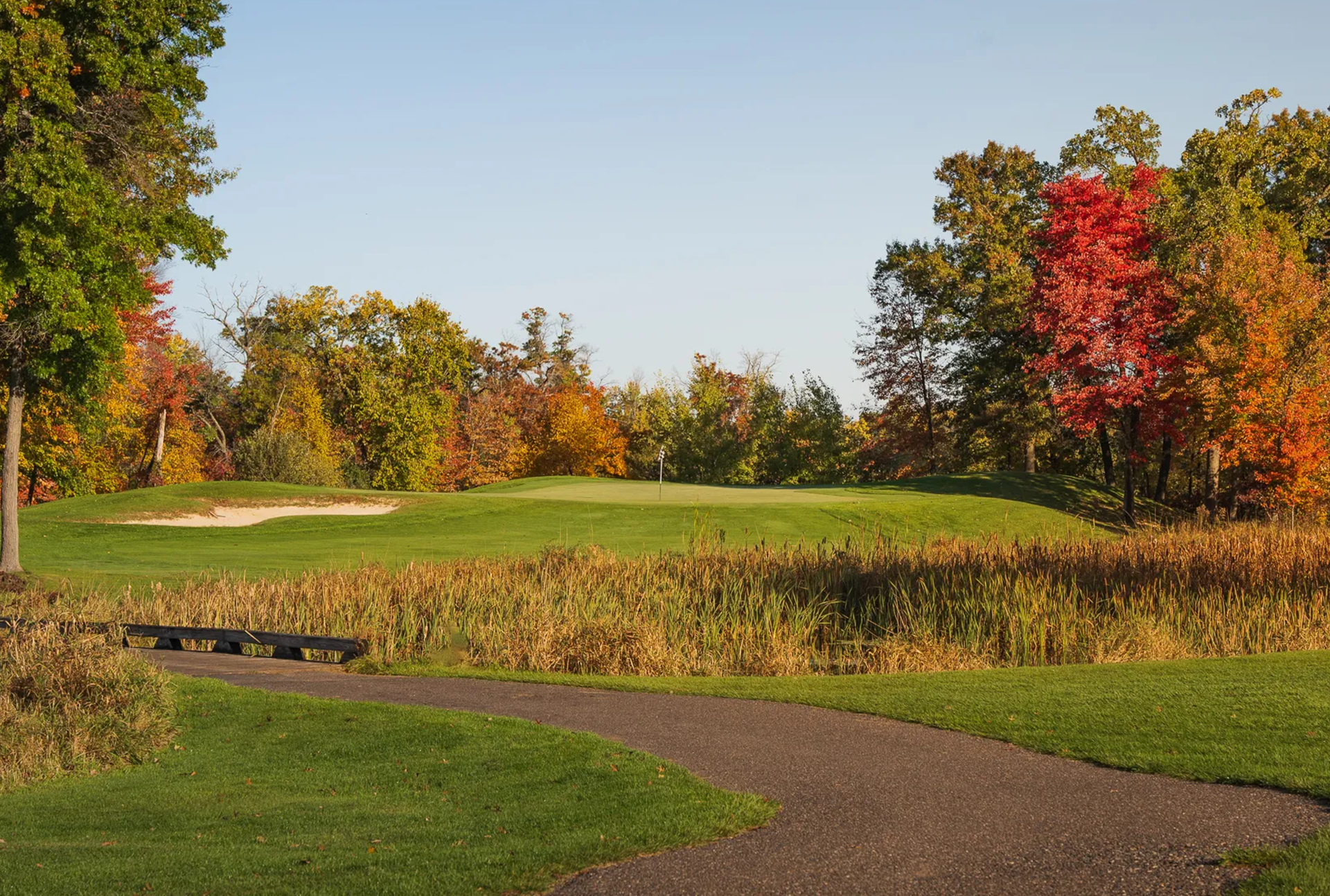 golf course fairway in fall